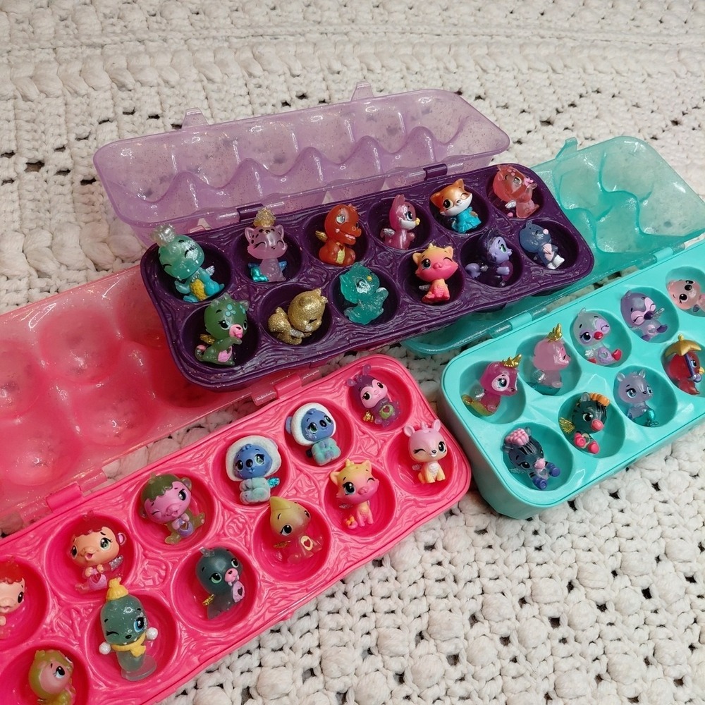 Hatchimals CollEGGtibles Assorted 36 Figures Lot & 3 Glitter Carton Cases